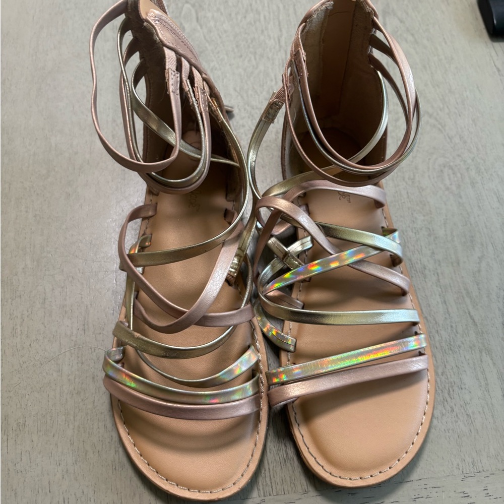 Cat & Jack Pink and Gold Strappy Sandals